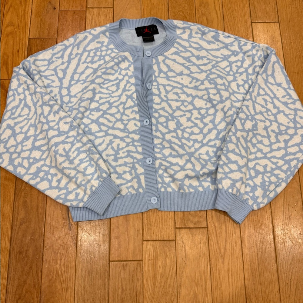 Jordan air blue and white cardigan loose fit size medium in excellent condition